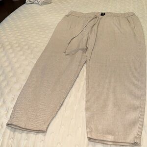 J. Crew Factory Beige Striped Joggers